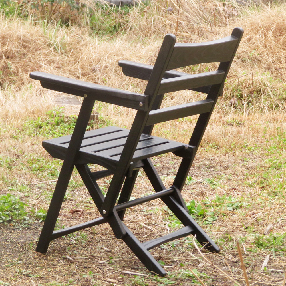 ガーデンチェア 折りたたみ椅子 木製 ハンディチェア チーク材 ベランダ椅子 完成品